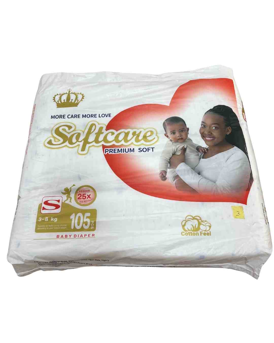 SOFTCARE PREMIUM SOFT [S] BABY DIAPERS — 105PCS