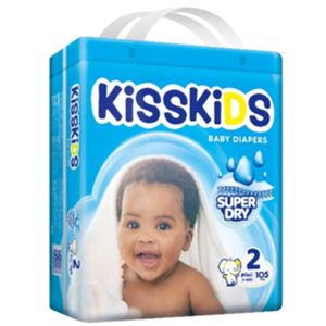 KISSKIDS 2 EMBRACE SOFT BABY DIAPERS — 108PCS
